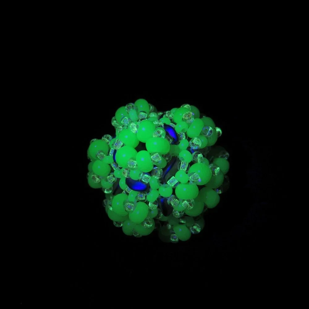 Handwoven Uranium and Glow in the dark Pendant